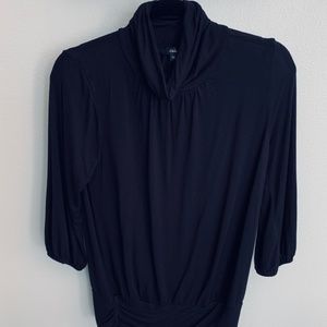 Storm Black Cowl Neck 3/4 Sleeve Tee - M